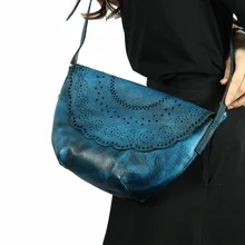 Женская сумка Ретро Кожа Дерево Крем мода одного плеча сумка