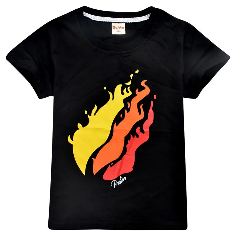 

5 To 14 Years Summer T Shirt for Children Boys Girl PRESTONPLAYZ Colour 3d Printed Preston 2019 Tops black Kids Clothes