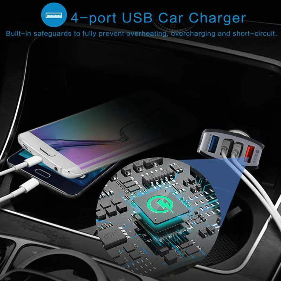 Fiuzd 20W USB Car charger For iPhone XS XR X 10 iPad QC3.0 charger for Samsung S10 Plus S9 S8 Mobile Phone Charger for Xiaomi Mi 90000