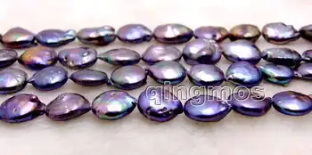 

Big 12-13mm Black Coin Round Natural Freshwater Pearl Loose Beads Strand 14''-los725 Wholesale/retail Free ship