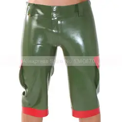 Латекс Для мужчин укороченные штаны рука Зеленый латекса брюки костюмы леггинсы плюс Размеры XXL индивидуальный заказ S-LPM090