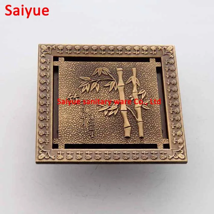 4 inch 12*12 cm square style Plum orchid bamboo chrysanthemum flower floor drain, kitchen copper drainer , toilet floor drain 4 inch 12*12 cm square style Plum orchid bamboo chrysanthemum flower floor drain, kitchen copper drainer , toilet floor drain