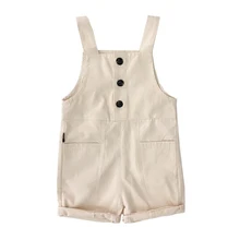 Новая летняя одежда для маленьких мальчиков детские штаны с нагрудниками комбинезоны для маленьких девочек от 3 до 5 лет повседневные штаны комбинезон цельный