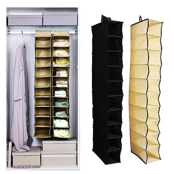 

10 Sections Closet Wardrobe Shoes Clothes Organizer Hanging Storage Rack Shelf New