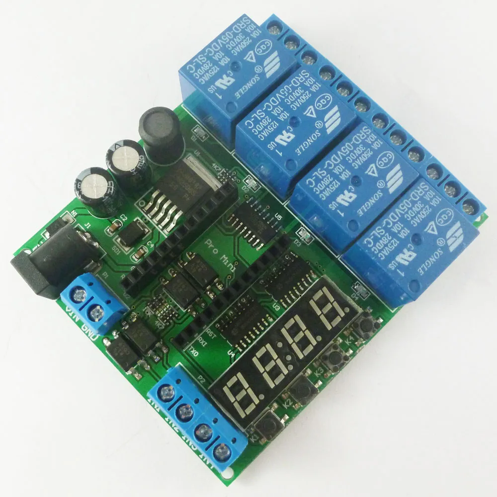 DC 5V 12V 24V 4 Channel Pro mini PLC плата Релейный Щит модуль для Arduino таймер задержки переключатель