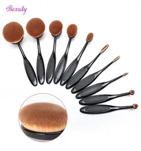2016 New 10pcs/set Soft Makeup Brushes Shape Oval Makeup Brush Set Professional Foundation Multipurpose Powder Eyeshadow Set