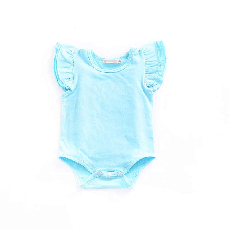 2018 Infant Newborn Toddler Flutter Sleeve Bodysuit Baby Girl Bodysuits Baby Girl Onesie Short