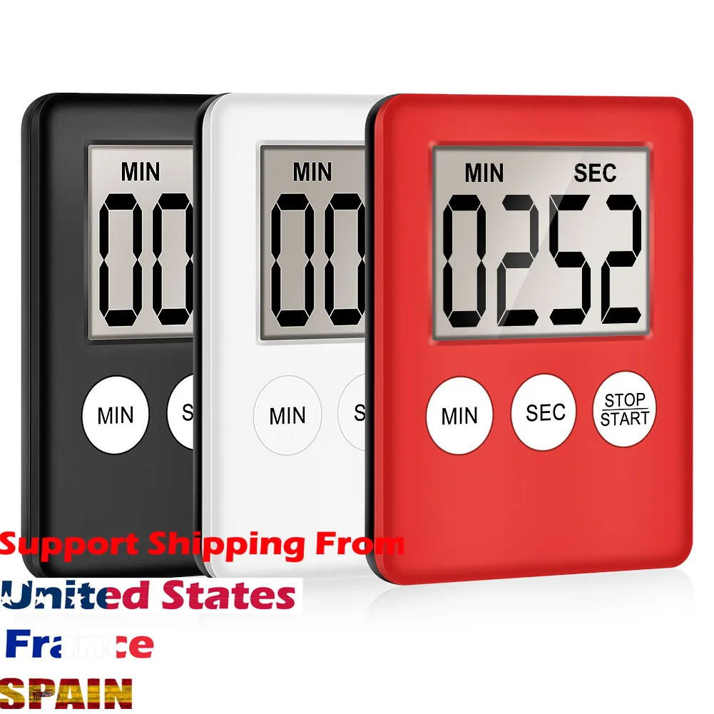 

1 pcs 5 Cores Super Thin LCD Digital Screen Kitchen Timer Square Cooking Count Up Countdown Alarm Magnet Clock Temporizador