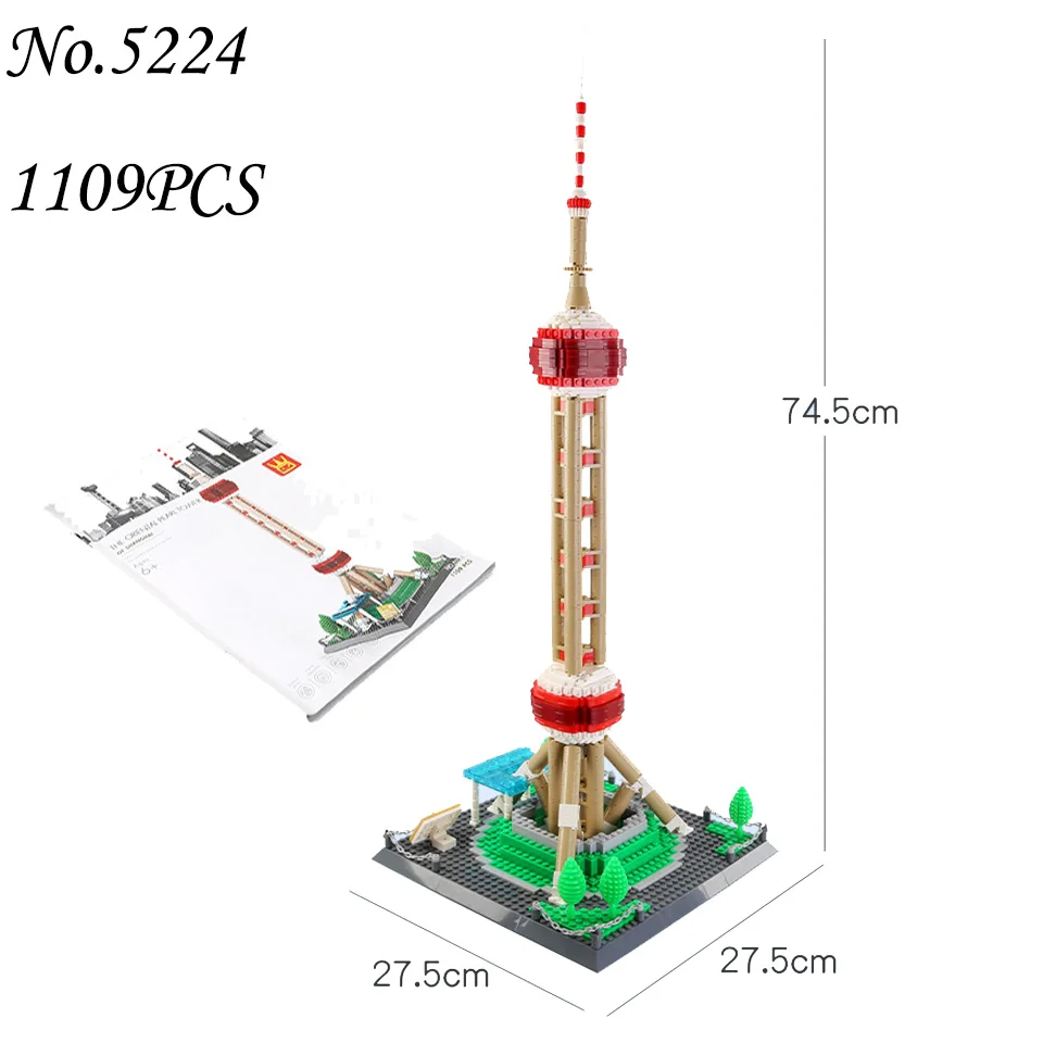 

DIY Assemble Architecture Oriental Pearl Building Blocks Micro Diamond Educational Model Bricks Toys Gifts