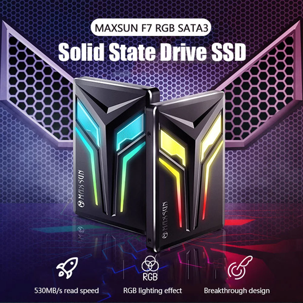 MAXSUN RGB ssd 240 ГБ 480 960 SATAIII 3D NAND Flash TLC Silicon Motion МБ/с./с Внутренний твердотельный диск для
