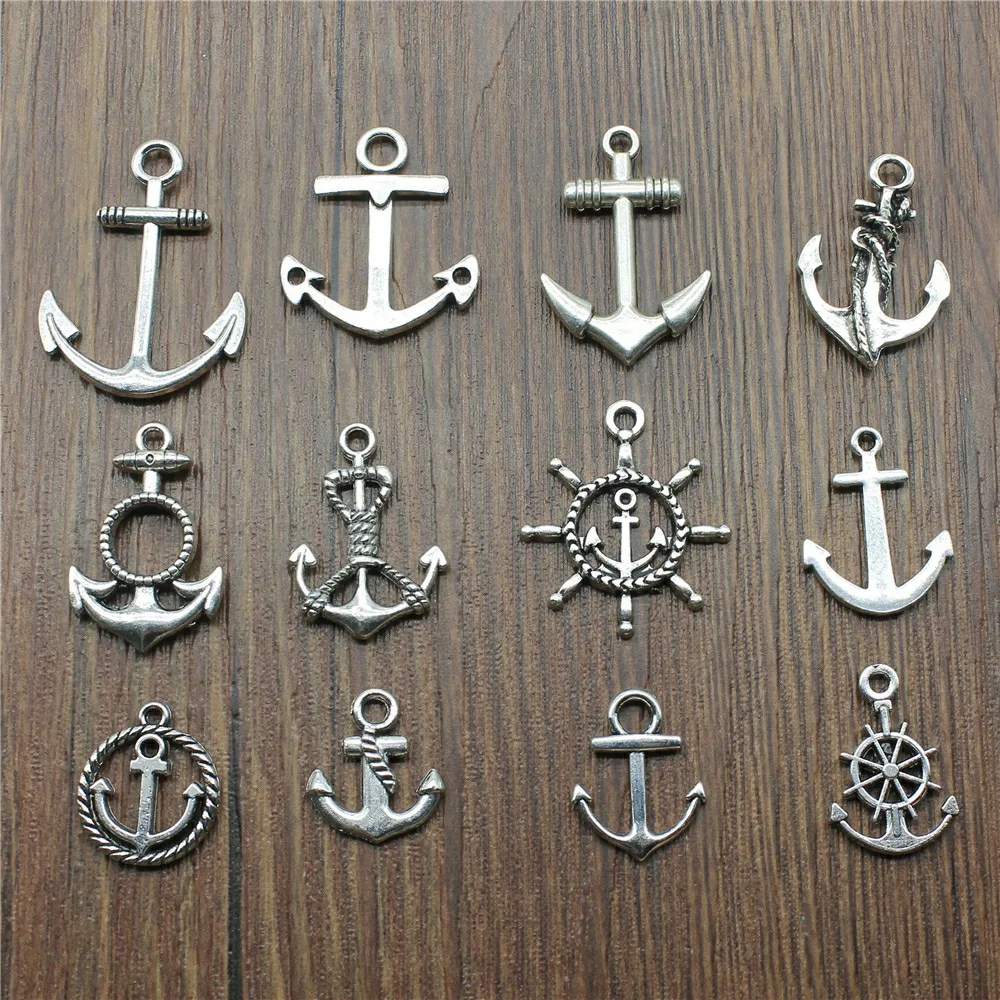 

3 Piece Mix Anchor Charms Anchor Charms For Jewelry Making Diy Craft Antique Silver Color Anchor Pendant Charms