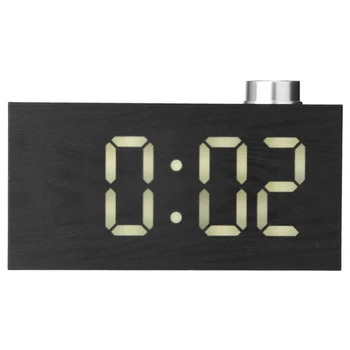 

Fashion Led Alarm Clocks Digital Wood Grain Knob Alarm Clock Temperature Led Display Desktop Digital Table Clocks