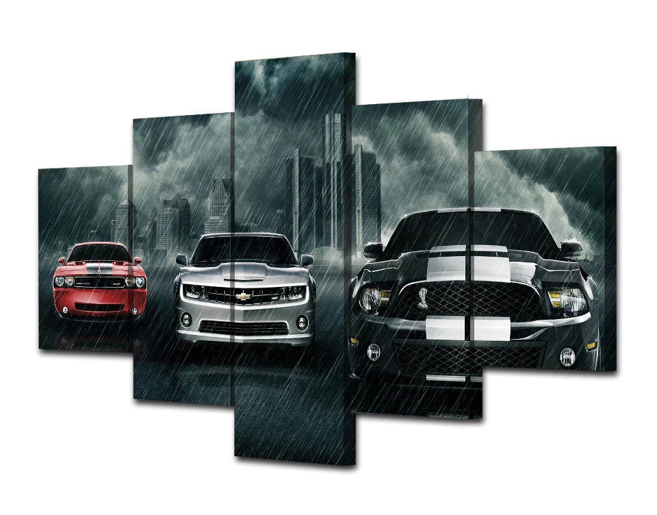 HD print 5pcs Cars canvas wall art Painting poster modern home decor