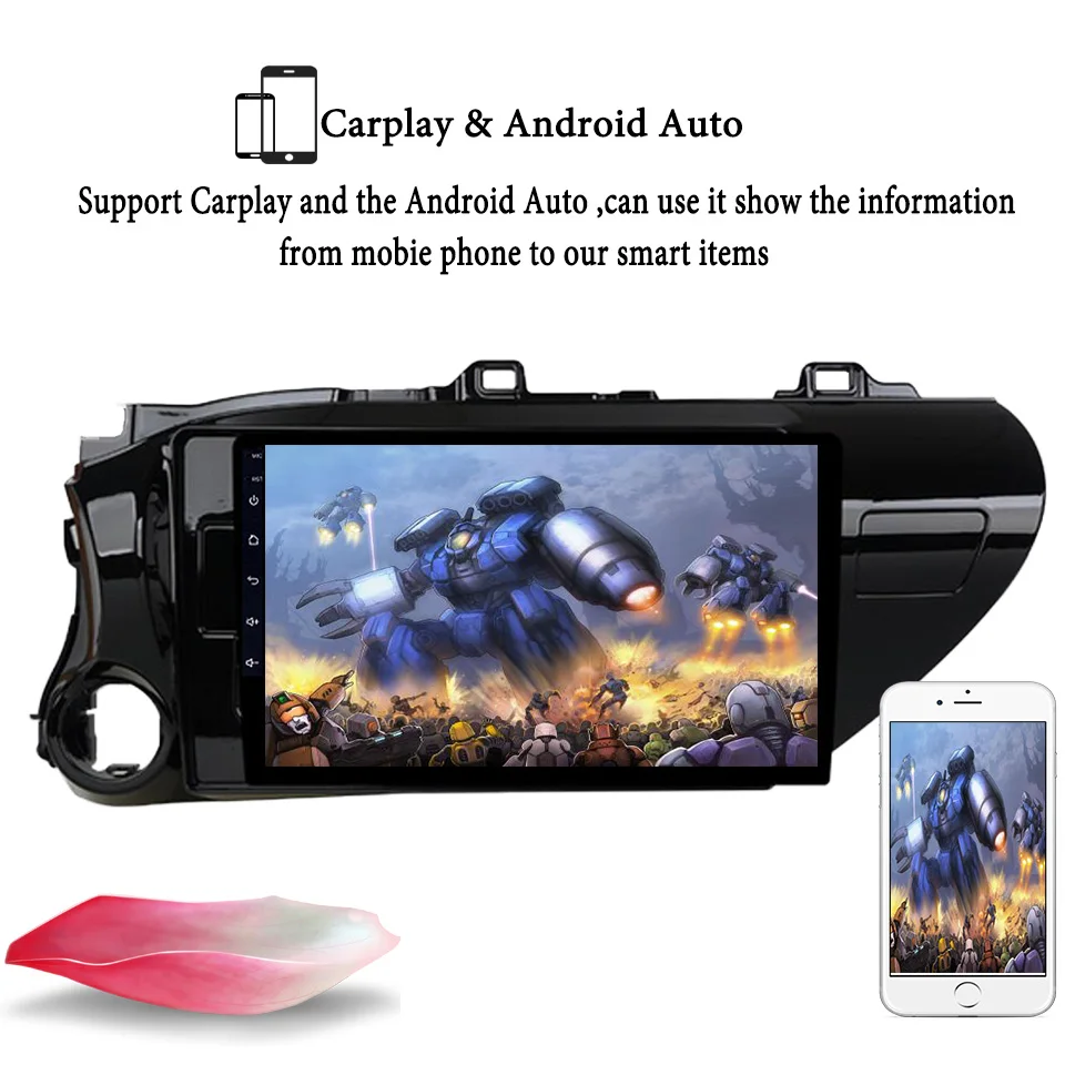Flash Deal 10.1" 4G RAM 8 cores Android 9.1 Car DVD GPS Navigation For TOYOTA Hilux 2016 2017 audio stereo car radio headunit Tape Recorder 6