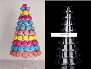 

10 Tier PVC Macaron Tower Macaron Stand for Wedding French Macarons Macaroon Decoration with Acrylic Base