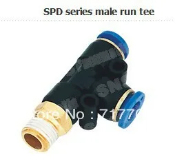 

Quick Push In Male Run T Fittings3/8'' BSPT to OD 10MM TEE union SNS pneumatic parts connector