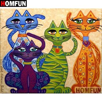 

HOMFUN Full Square/Round Drill 5D DIY Diamond Painting "Cartoon cat" Embroidery Cross Stitch 5D Home Decor Gift A07827