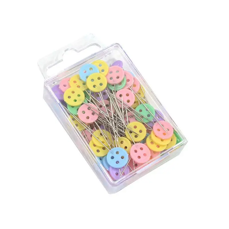 100Pcs Cap dei fiori Spilla colorata Quilting Box Box con cravatte a forma di fiore Teste per cucire Progetto fai-da-te Cravatta a farfalla 