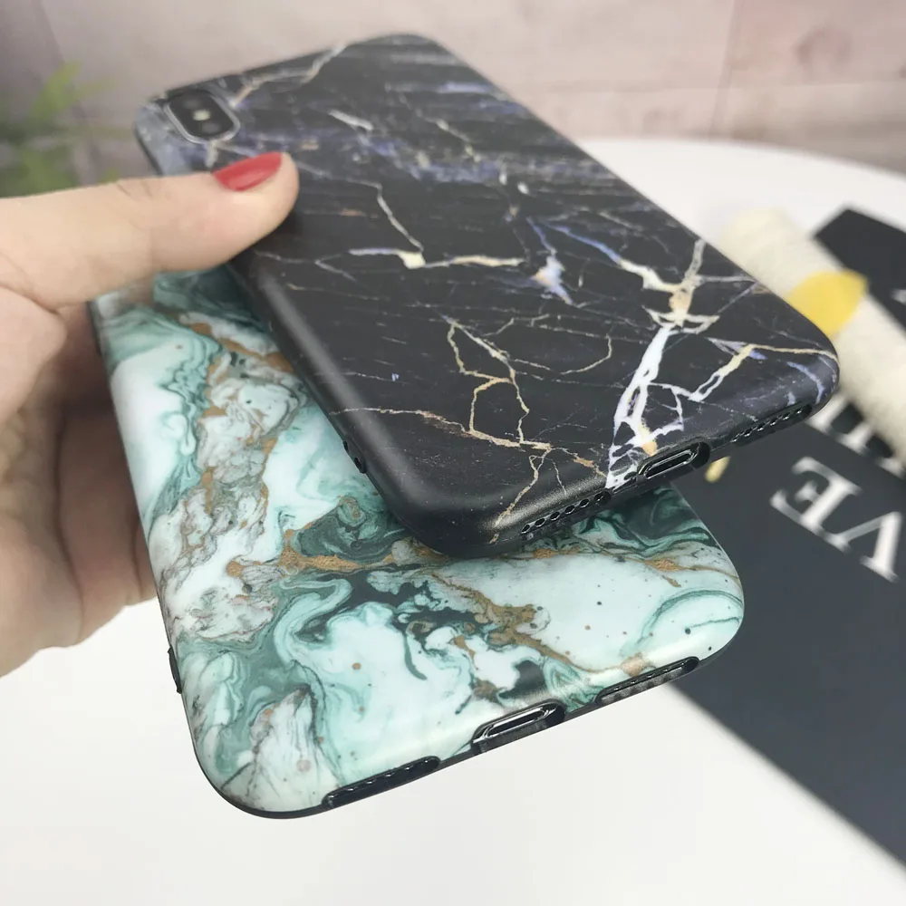 Роскошный Мраморный чехол для телефона iphone X 8 7 Plus XS Max XR 6 6S силиконовый мягкий из