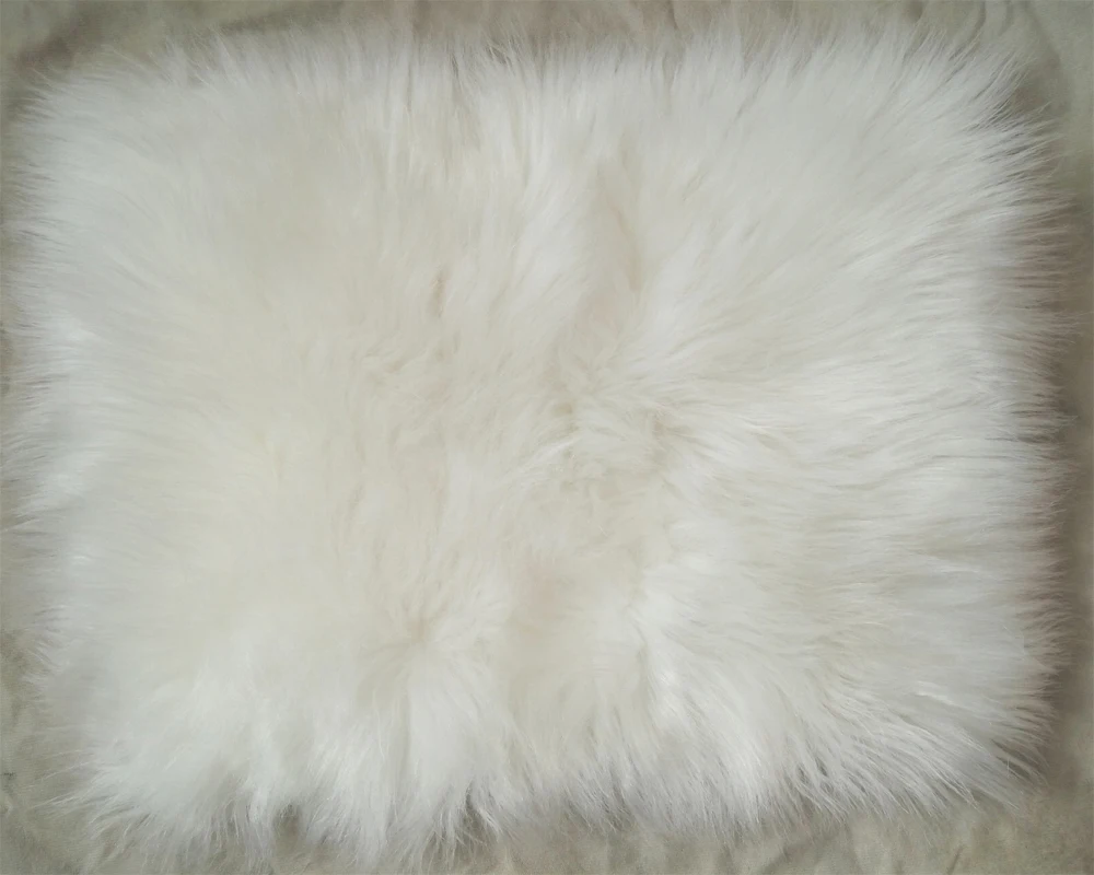 White Faux Sheepskin Rug Long Wool Faux Fur Blanket Decorative