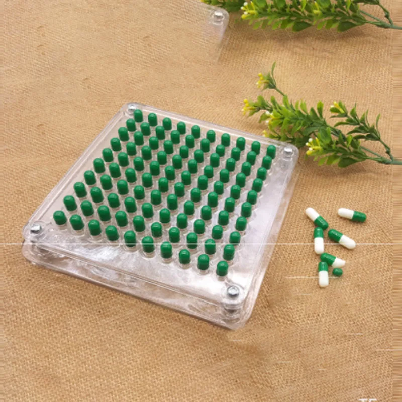 ABS Transparent Capsule Filling Plate 100 Hole Filling Machine Manual Capsule#0 Medicine Capsule Production DIY Herb