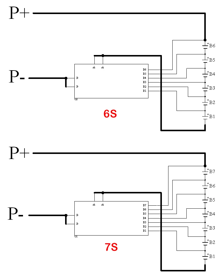 6S 7S литий-ионный аккумулятор Защитная плата 60A 30A 25,2 V 24V 29,4 V lipo BMS пылесос мопед Автомойка электрическая дрель