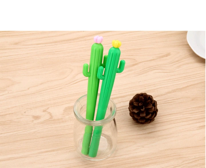 4 шт. Корейский Творческий кактус милый нейтральный ручка студентов с черной водой ручка Kawaii школьные принадлежности ручка