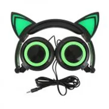 Складные мигающие светящиеся кошачьи наушники, игровая гарнитура, наушники со светодиодный светильник для ПК, ноутбука, компьютера, мобильного телефона, новинка