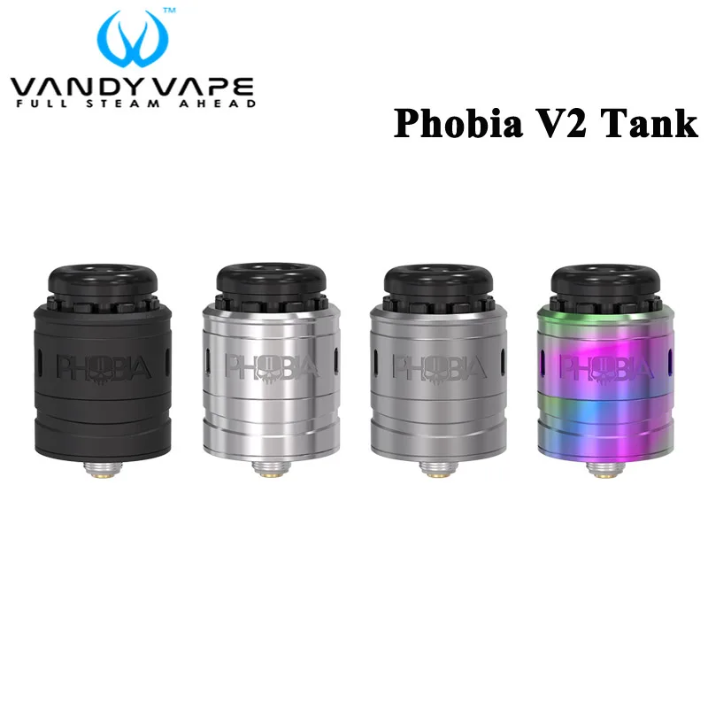 

Original Vandy Vape PHOBIA V2 RDA Tank Vandyvape Phobia II 2 Atomizer Support Single Dual Coil Build E Cigarette Vaporizer Vape