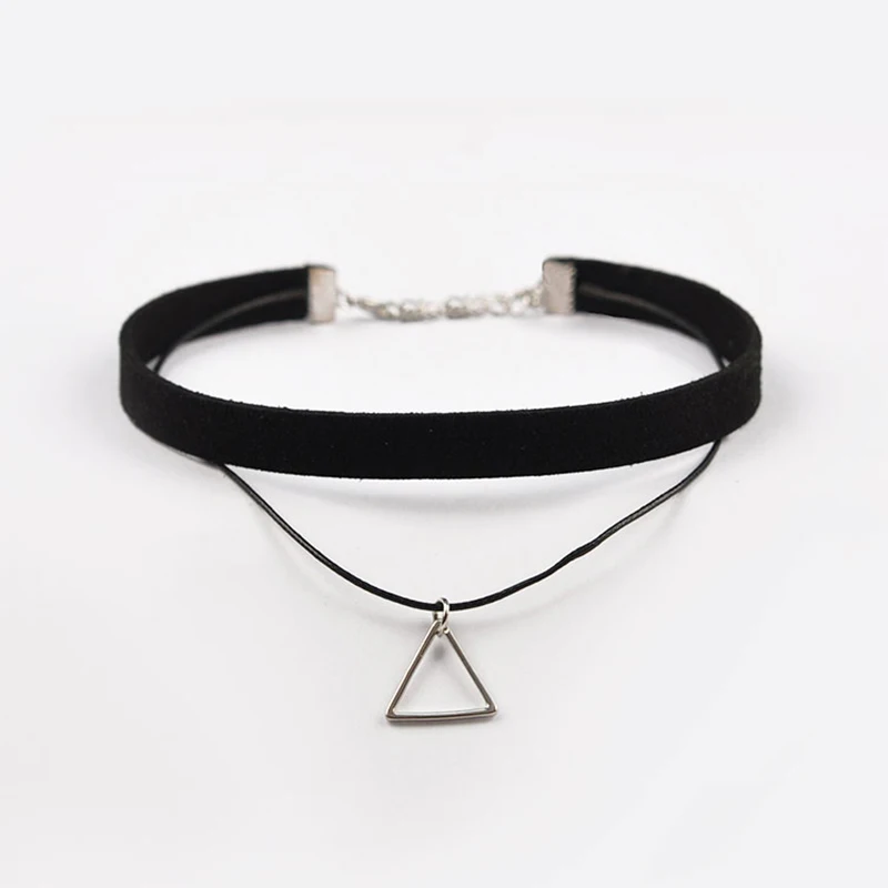 

2018 Fashion Geometric Choker Necklace Black Lace Leather Velvet Strip Women Charm Collar Party Jewelry Neck Accessories Chokers