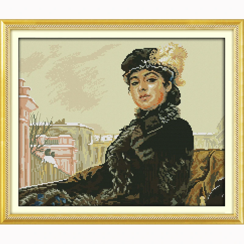 

A young Russian girl people Embroidery Cross Stitch Needlework Cross-Stitching sets Handmade Art DIY Home Decoration Decor Gift