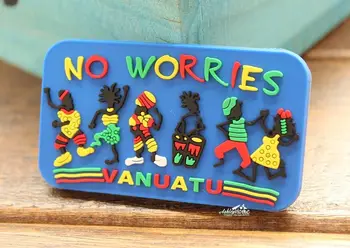 

No Worries in Vanuatu Tourist Travel Souvenir Rubber Refrigerator Fridge Magnet GIFT IDEA