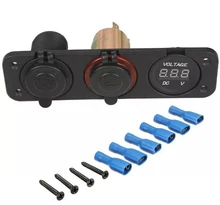 High-end car modification Car Charger triple Motor Yacht car cigarette lighter dual USB + + voltmeter Multifunction