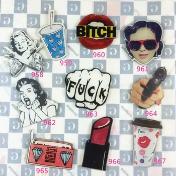 

Acrylic New Harajuku cute work badge costumes Badge Sexy Lip Acrylic Badge Pin Party Accessories XZ02