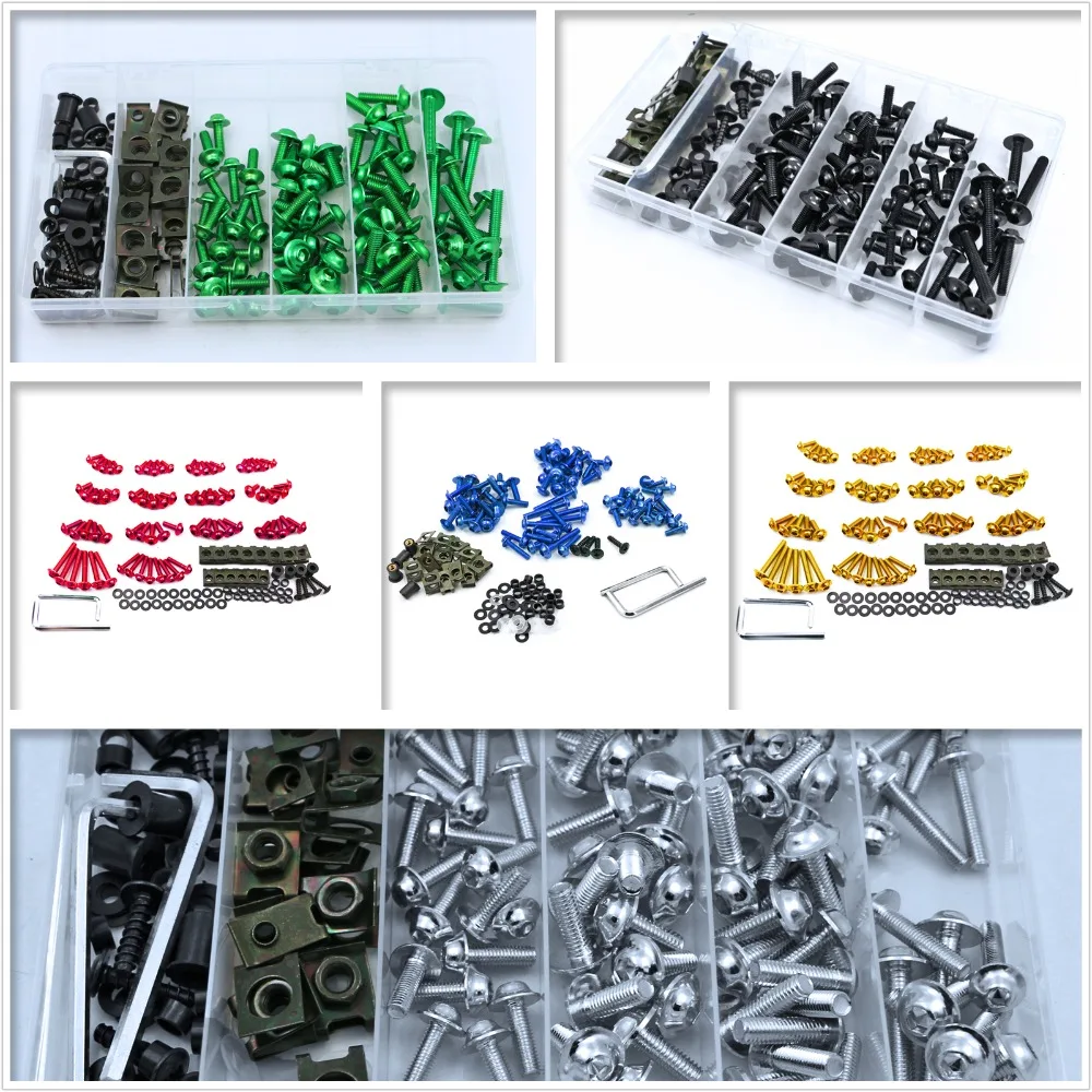 Полный комплект винтов для обтекаемых болтов подходит Kawasaki Ninja 300 EX250R ZX6R ZX7R ZX9R ZX10R