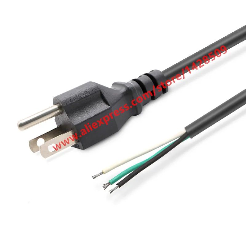 

High Quality Universal US Plug 3 Bare Cable Tail Power Cord Cable 1.5M For Desktop Printer Monitor