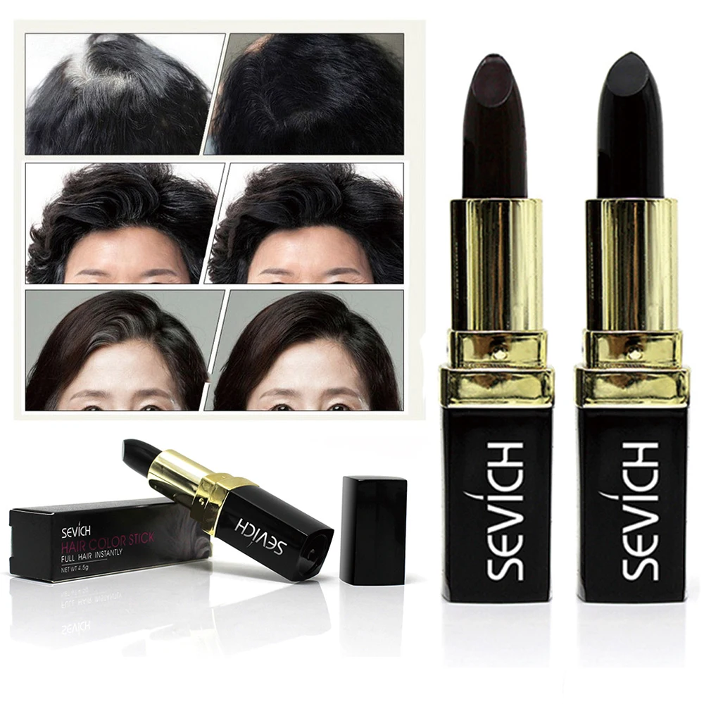 Natural Plant Black Color Brown Color Hair Dye 4.5g Lipstick Shape Anti Sweat Waterproof Disposable Hair Dye TSLM1