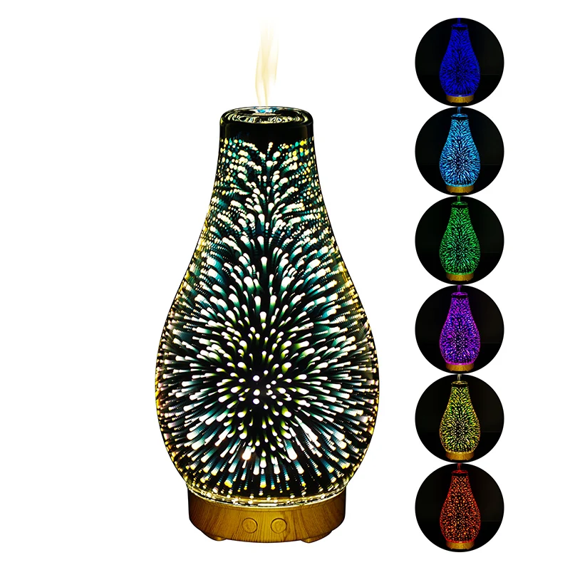  3D Colorful LED Night Light LED Mist Ultrasonic Sprayer Aromatherapy Lamp Air Humidifier Aroma Oil  - 33020063594