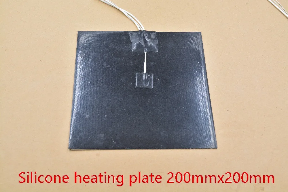 Silicone heating pad heater black silicone plate 200mmx200mm for 3d