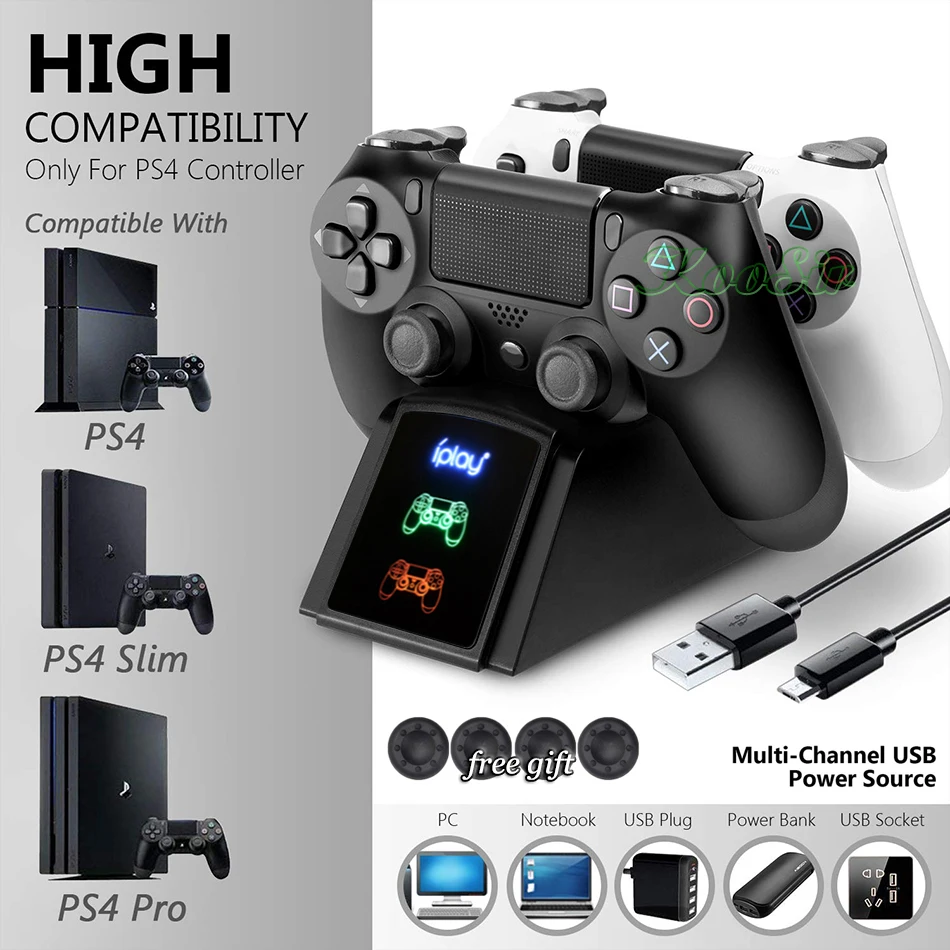 Беспроводной контроллер PS4/Slim/Pro зарядная док станция PS Play Station 4 джойстика