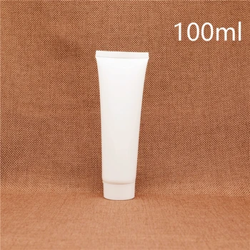 

100ml White Plastic Cosmetic Lotion Bottle Refillable Cleanser Shampoo Cream Squeeze Containers Free Shipping