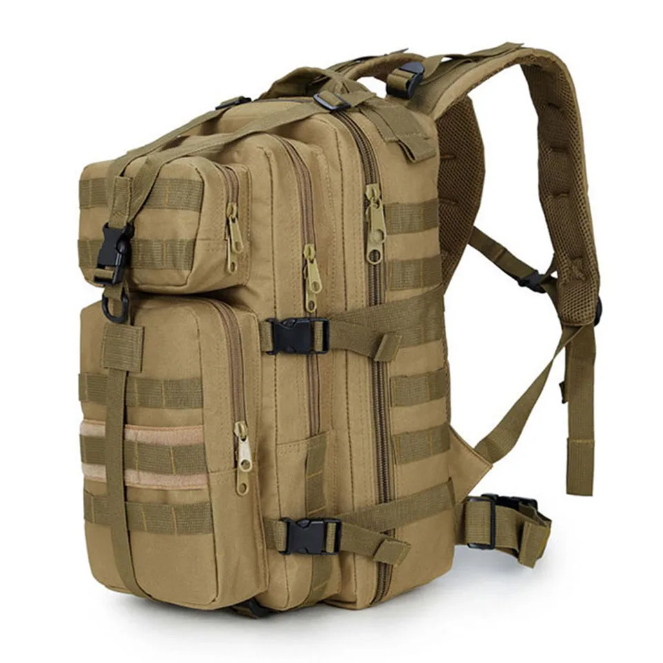 Khaki 35L мужской женский военный армейский уличный тактический рюкзак, походный спортивный рюкзак для путешествий, походная камуфляжная сумка - Цвет: Khaki