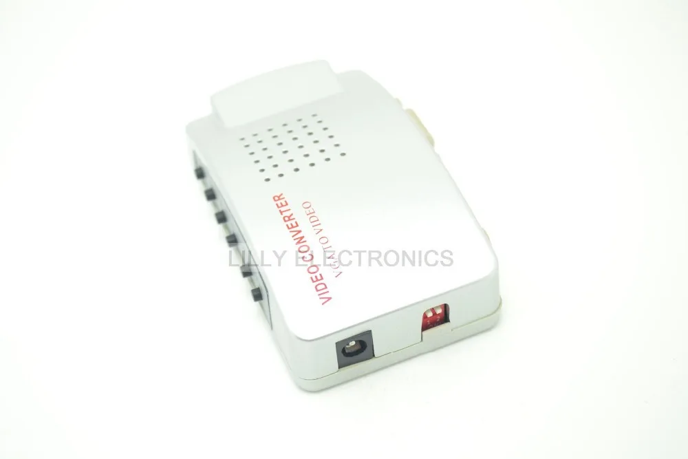 VGA к ТВ RCA Композитный S-Video Converter адаптер Box для портативных ПК компьютер