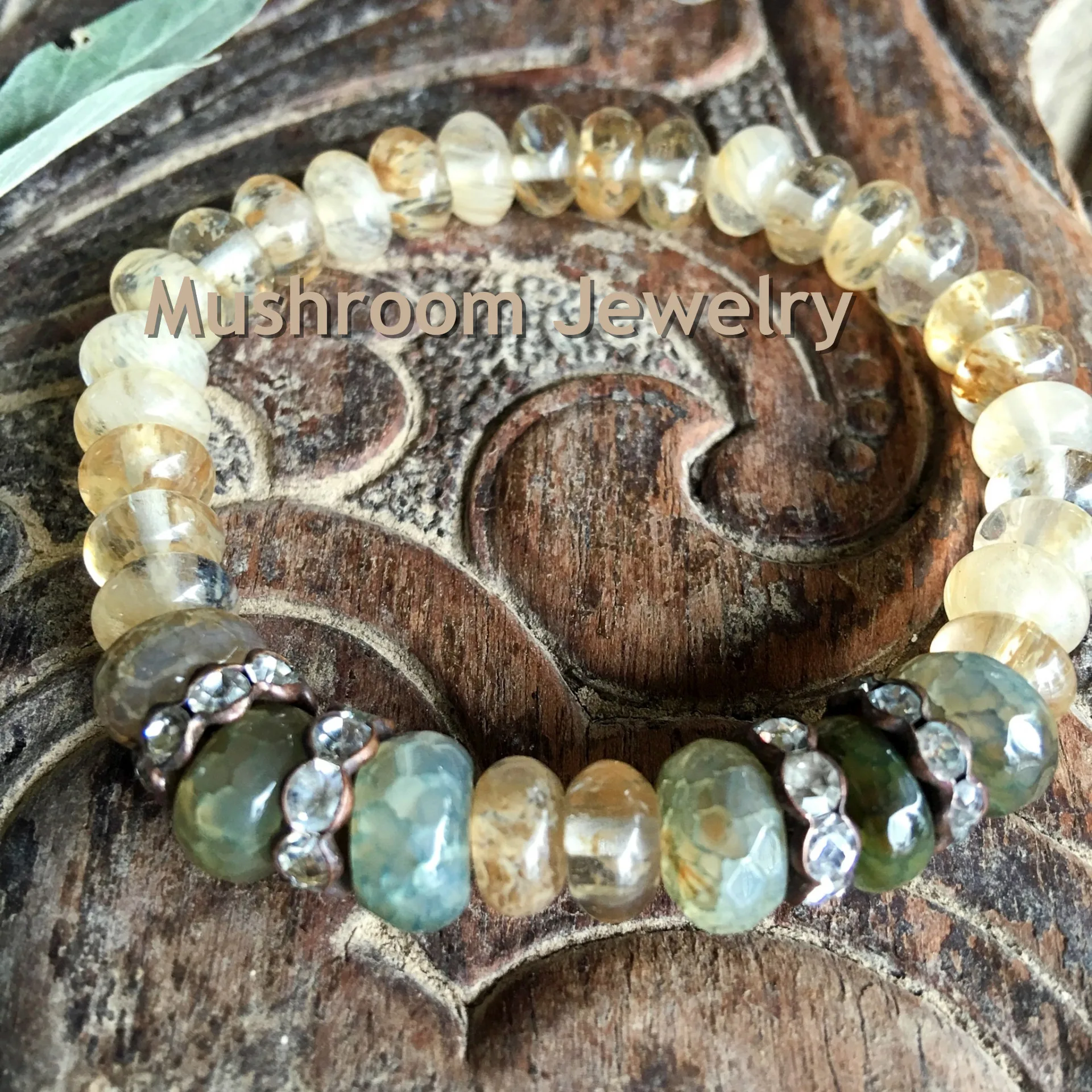 BS193163 Beautiful glistening citrine sets the stage for vintage crystal and mossy colored accents. A stunning addition to your current collection or wear alone for simple elegance (1)