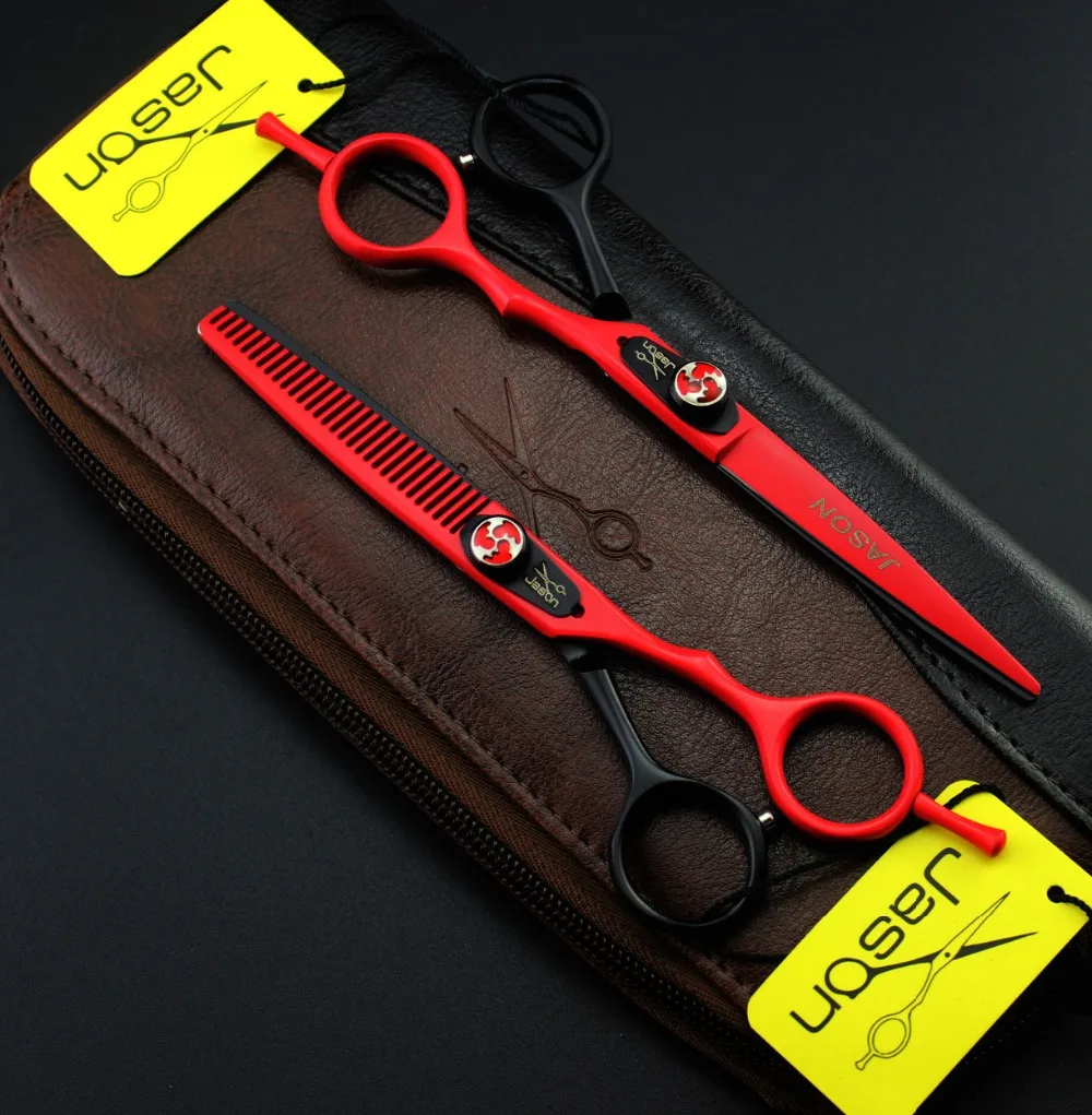 

322# 6'' Brand Jason TOP GRADE Hairdressing Scissors JP 440C Professional Barbers Cutting Scissors Thinning Shears Hair Scissors