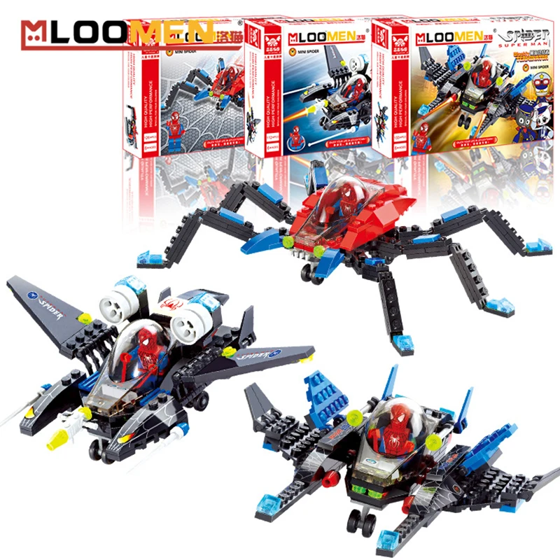 Super Hero Building Bricks Spiderman DIY Model Building Blocks Kits educational Toys for children