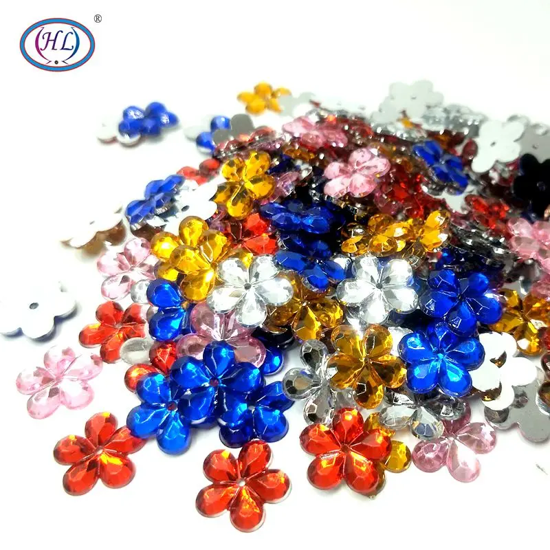 

HL 15mm 100pcs/lot Snowflake Loose Rhinestones Sew-on Apparel Shoes Bags Sewing Accessories DIY Crafts