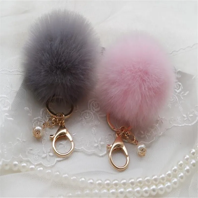 Fluffy Fur Ball Key Chain Rings Cute Pompom Women Keychain Car Pendant Ornaments Bag Accessories Christmas gift B078 | Украшения и
