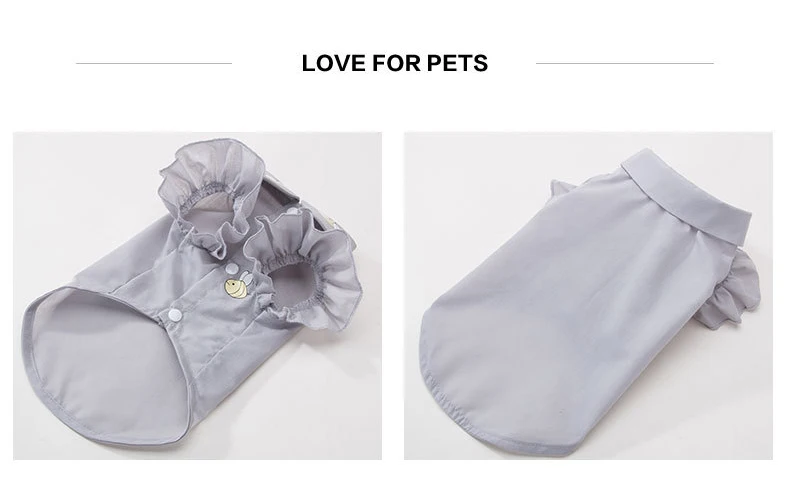 Pet Одежда с принтом в виде собак куртка для собаки щенка рубашка для маленькой собачки платье для девочек, с рисунком кота, одежда пальто пчелы вышивка, Лепестковые рукава собаки любимчика Костюмы жилет