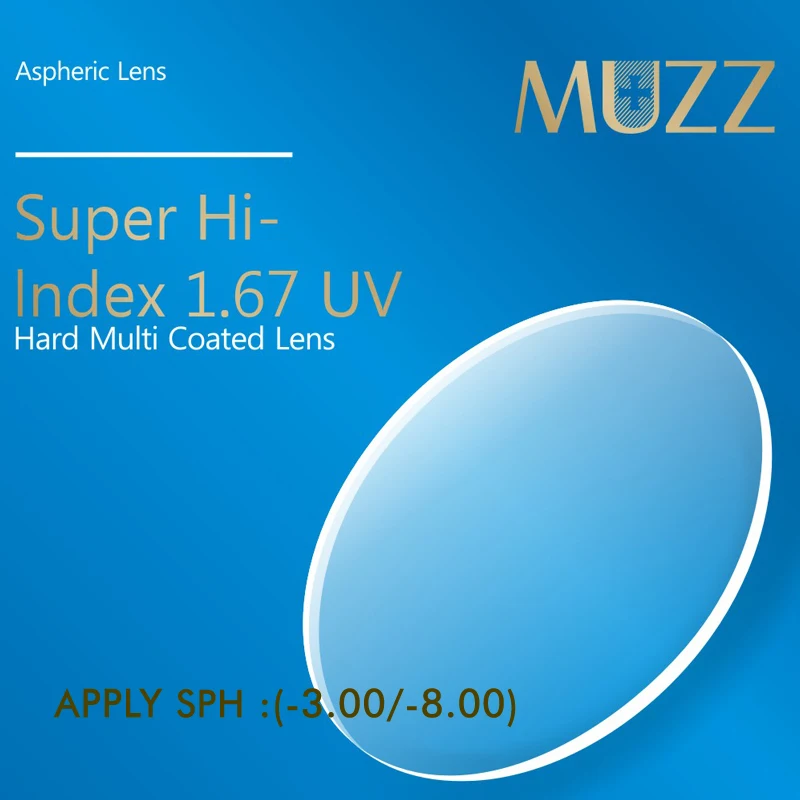 

MUZZ COASER Thinnest Lightest Anti Blue Ray lenses Eyewear Optical Anti-Blue Ray 1.67 High Index Eyewear